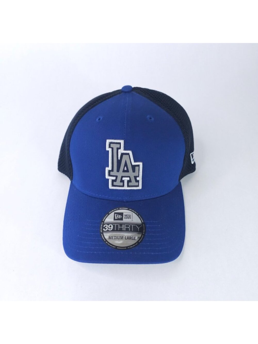 Los Angeles Dodgers Baseball Hat Blue New Era Medium Large Stretch Mesh LAD Logo